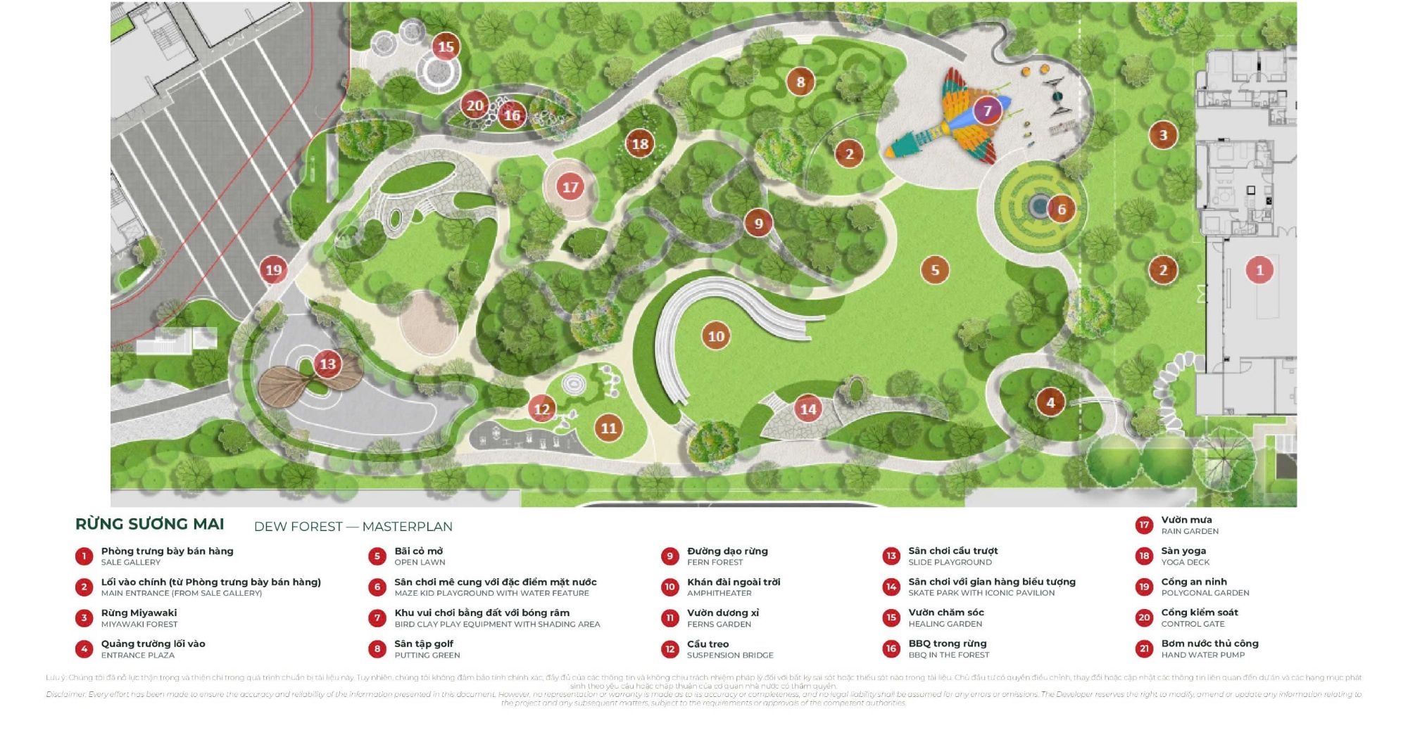 Mặt bằng Rừng Sương Mai – Dew Forest Norton Park với 21 tiện ích